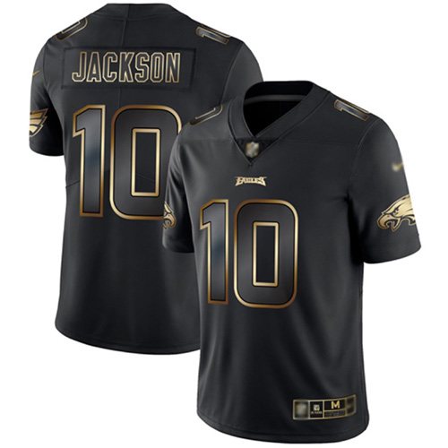Men Philadelphia Eagles 10 DeSean Jackson Black Gold Vapor Untouchable NFL Jersey Limited Player Football